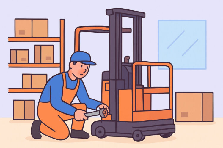 Orderpicker-trukin huolto keräilyyn ja varastotyöhön